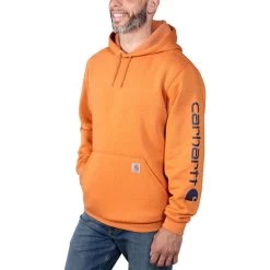 Carhartt Midweight Signature Sleeve Hooded Sweatshirt - Men's -Men's Outdoor Gear MARHEAA