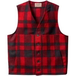 Filson Mackinaw Wool Vest - Men's -Men's Outdoor Gear RED 1